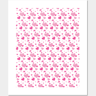 Girly Pink Hearts Seamless Pattern 109 Posters and Art